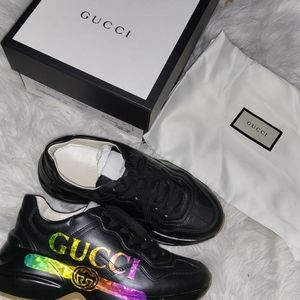 Gucci Black Rhyton Sneakers